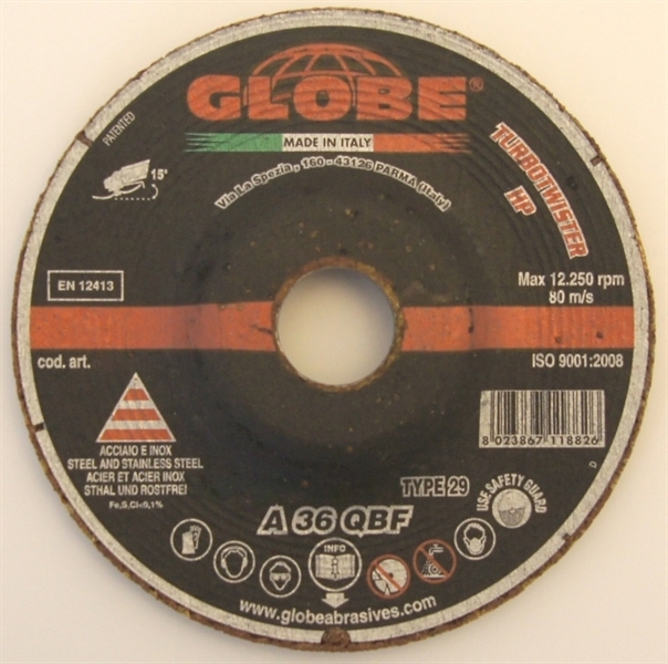 Disco Abrasivo Globe TurboTwister 125 x 4,0